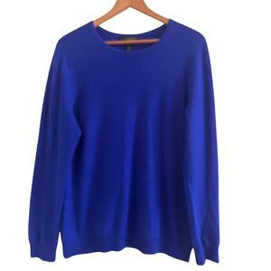 Charter Club Cashmere Pullover Sweater Womens XL Royal Blue Classic Luxury